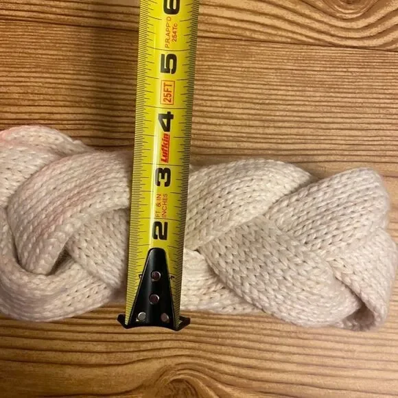 White Weaved braided Headband ear Warmer - Picture 6 of 6